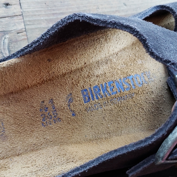BIRKENSTOCK Grey Suede Leather Arizona Sandals 41 - Picture 8 of 16